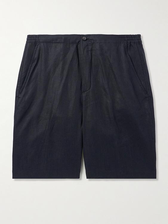 Black linen shorts from Loro Piana