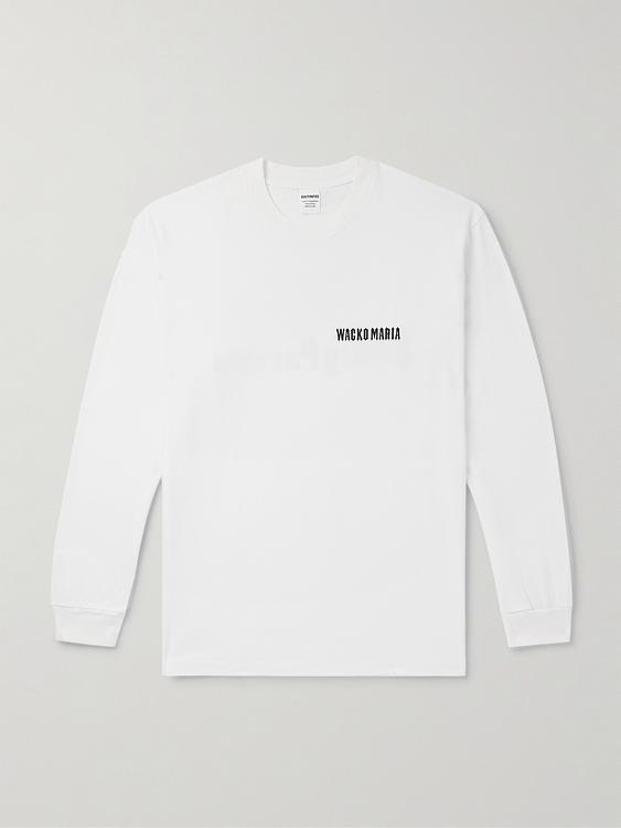 Print white long sleeve t-shirt from Wacko Maria