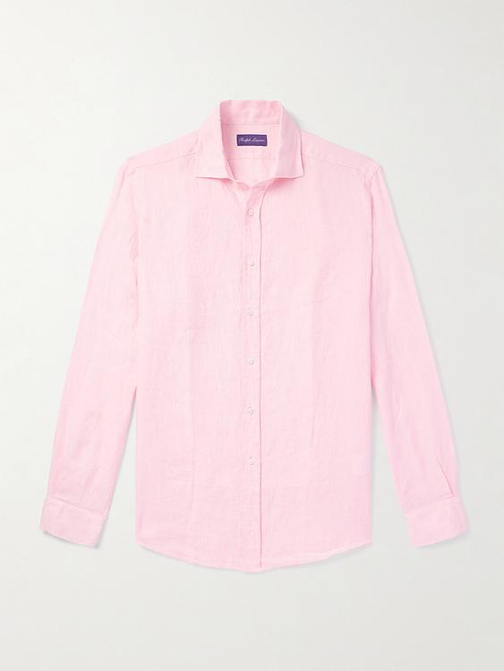 Light pink linen shirt from Ralph Lauren Purple Label