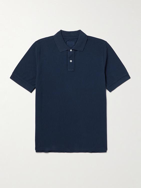 Dark blue short sleeve polo shirt from Drake's