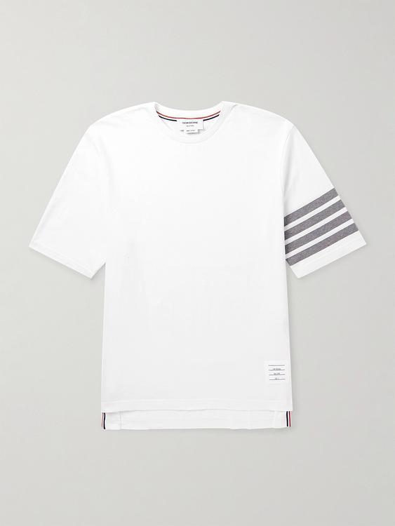 Striped white t-shirt from Thom Browne