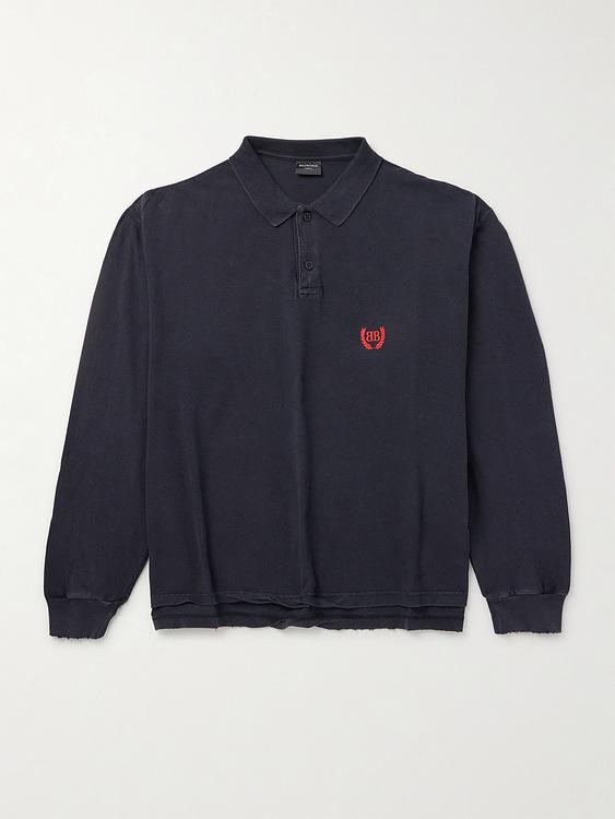 Black long sleeve polo shirt from Balenciaga