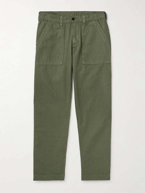 Dark green linen trousers from Drake's