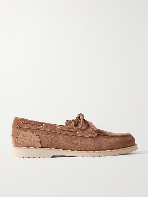 Brown boat shoes from Brunello Cucinelli