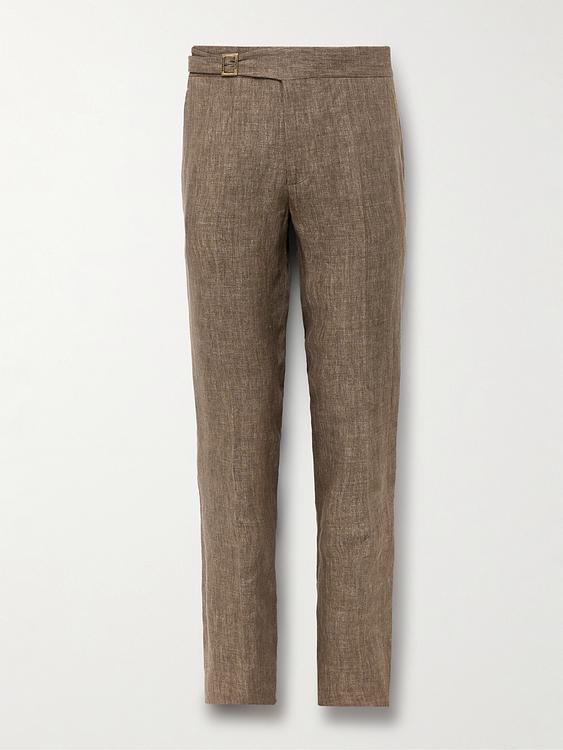 Taupe suit trousers from Rubinacci