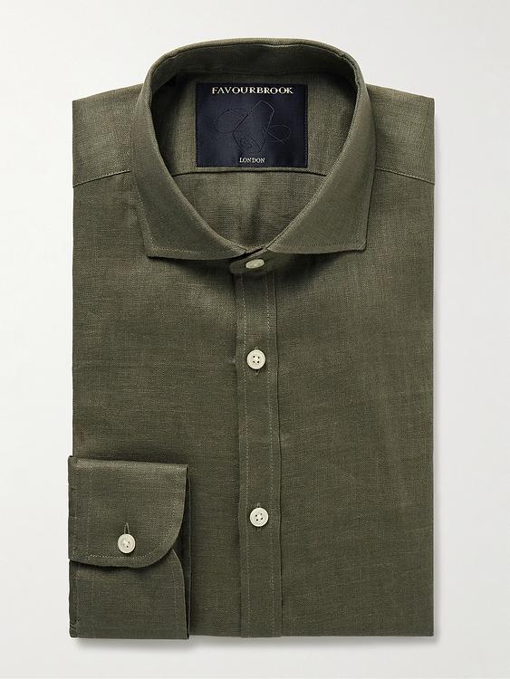 Dark green business shirt from Favourbrook