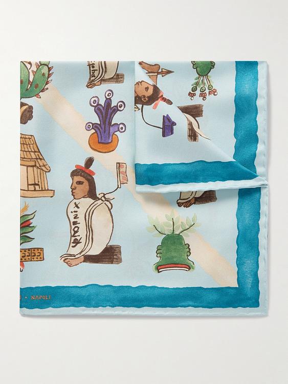 Grey pocket square from Rubinacci