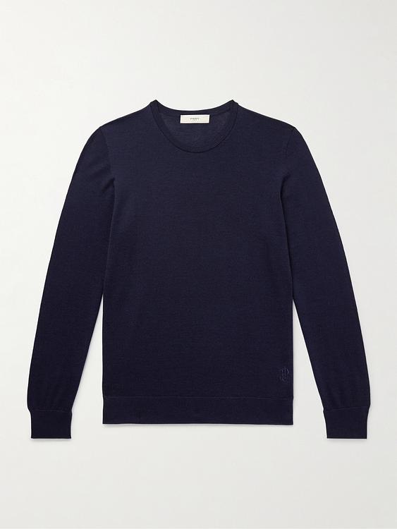 Dark blue sweater from Purdey
