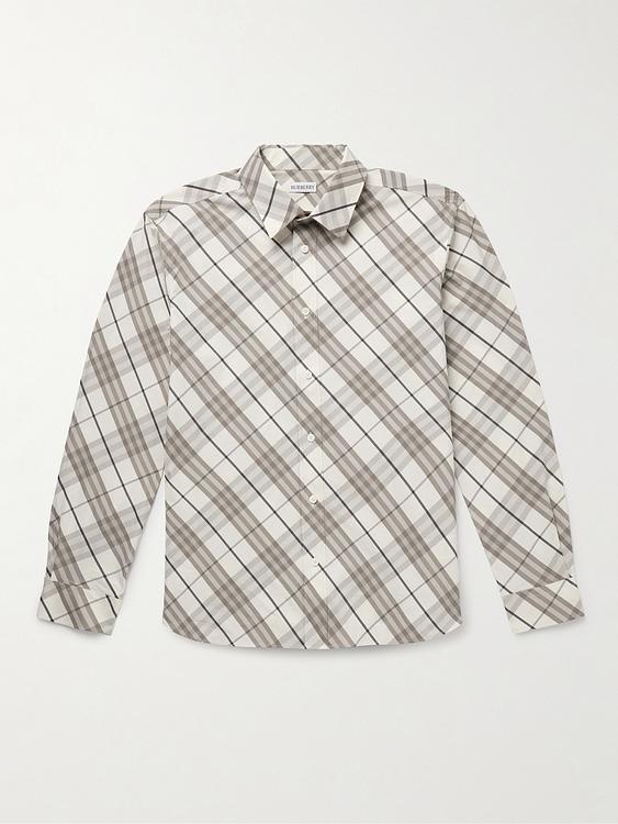 Checkered white casual shirt from Burberry