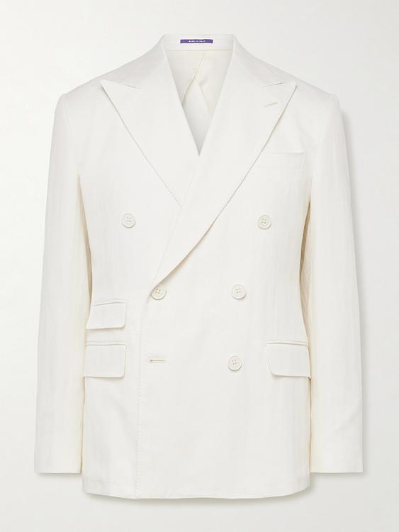 White double-breasted suit jacket from Ralph Lauren Purple Label