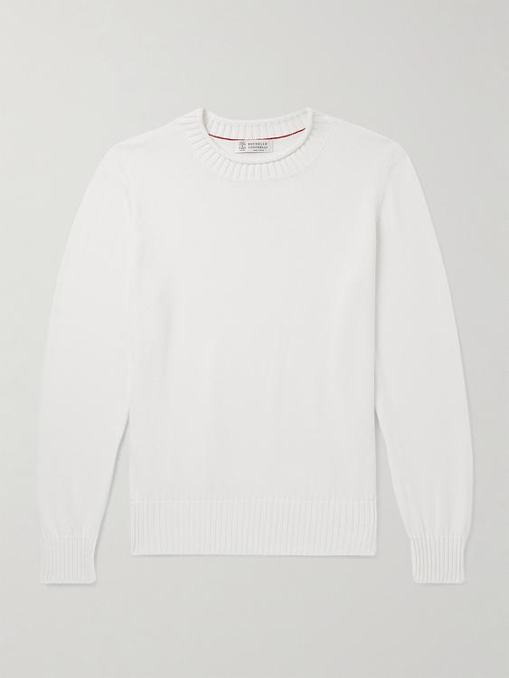White sweater from Brunello Cucinelli