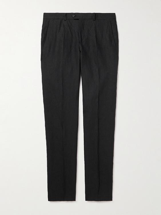 Black linen trousers from Rubinacci