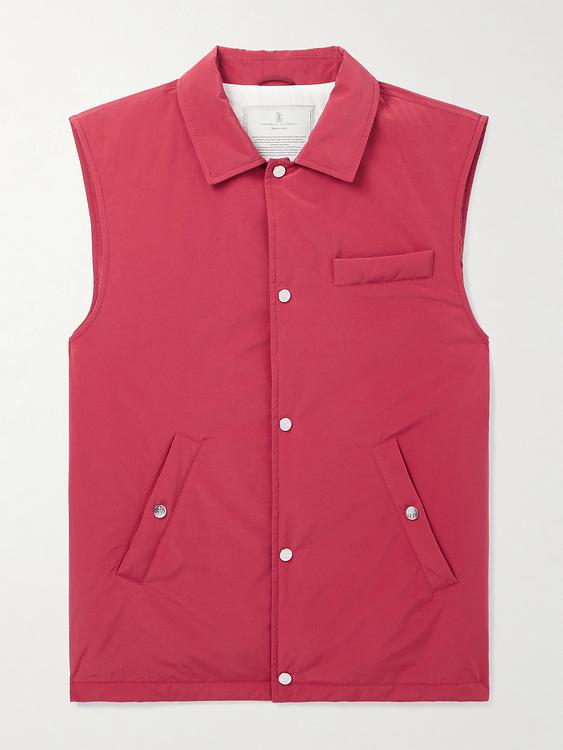 Red vest from Brunello Cucinelli