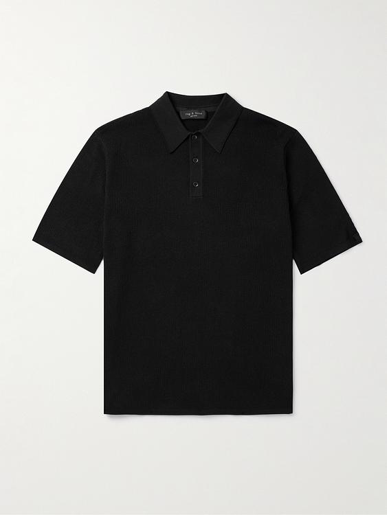 Black short sleeve polo shirt from Rag & Bone