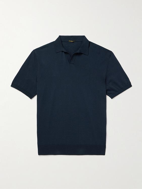 Black short sleeve polo shirt from Rubinacci
