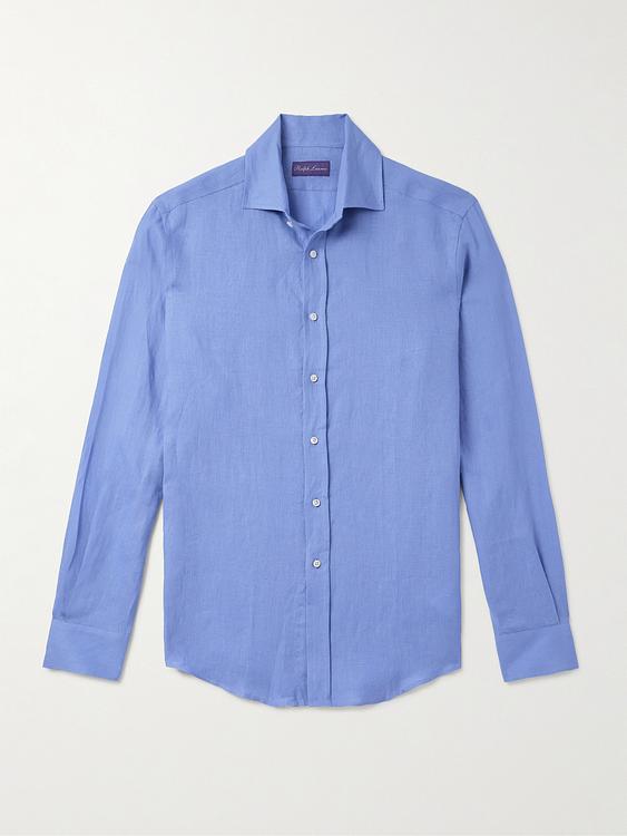 Blue linen shirt from Ralph Lauren Purple Label