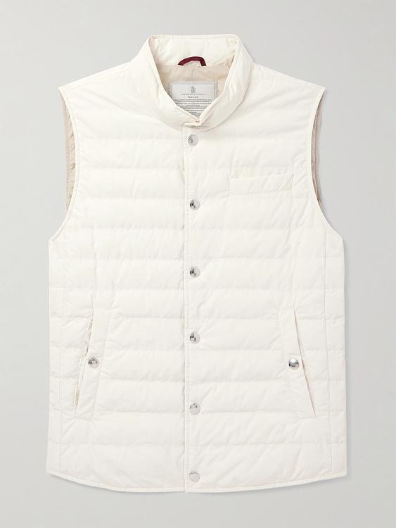 White vest from Brunello Cucinelli