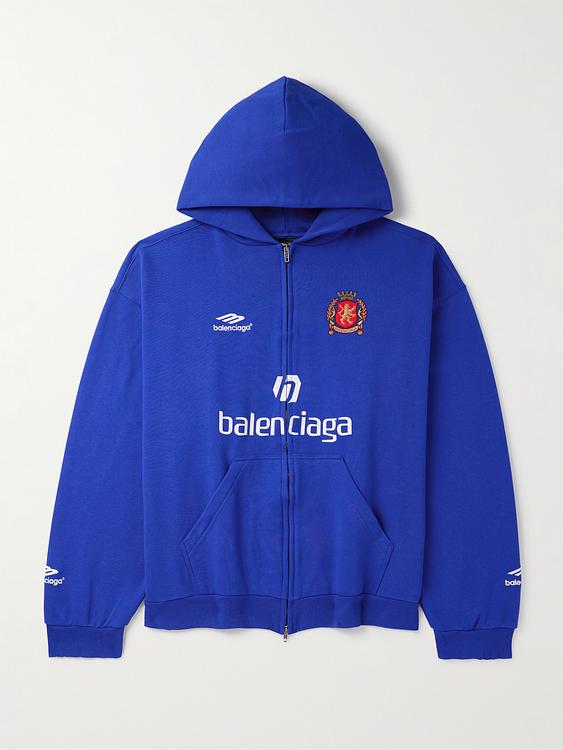 Print blue hooded sweatshirt from Balenciaga