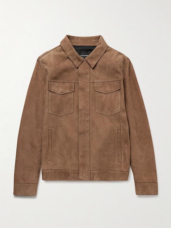 Taupe leather jacket from Yves Salomon