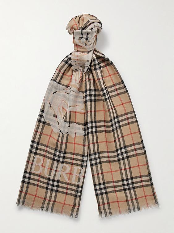 Checkered taupe scarve from Burberry