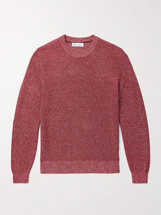 Dark red sweater from Brunello Cucinelli