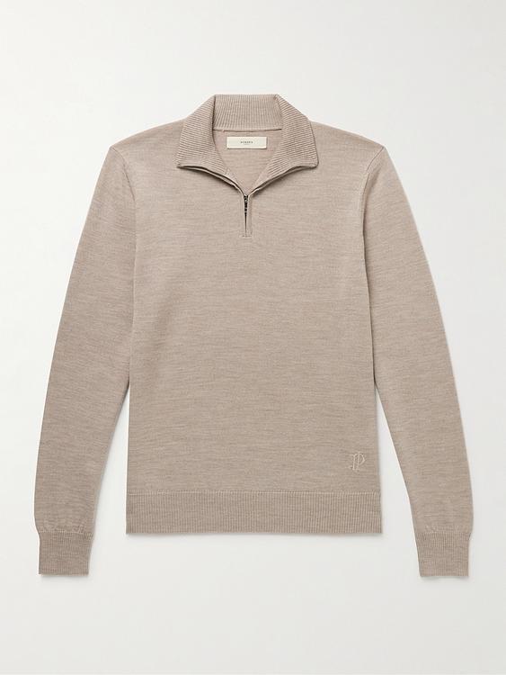 Taupe half-zip from Purdey