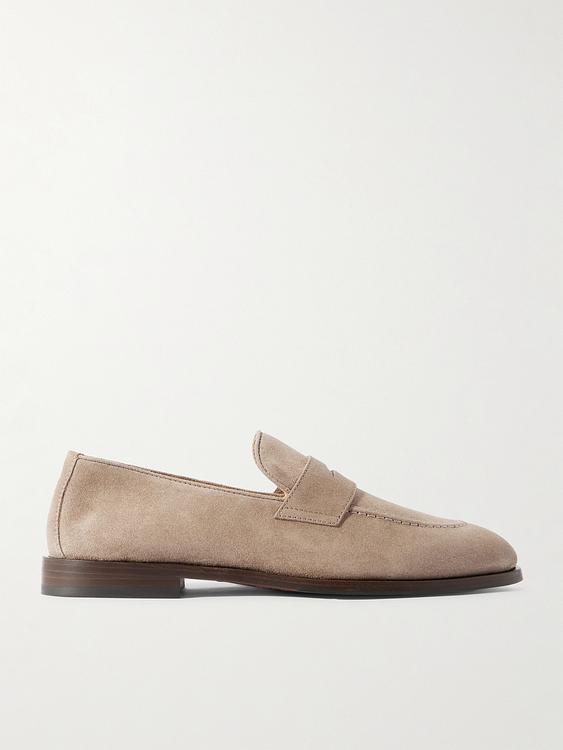 Taupe loafers from Brunello Cucinelli