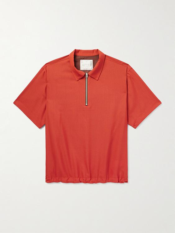 Red short sleeve polo shirt from Sacai