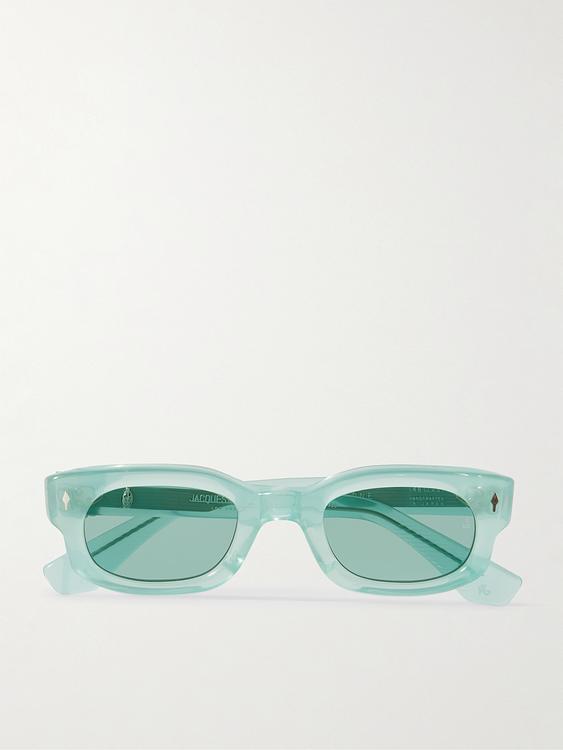 Teal d-frame sunglasses from Jacques Marie Mage