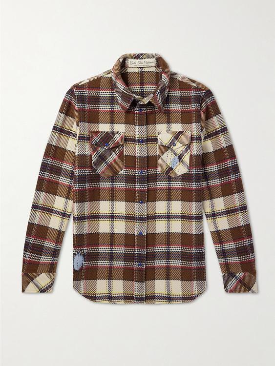 Checkered brown casual shirt from God's True Cashmere