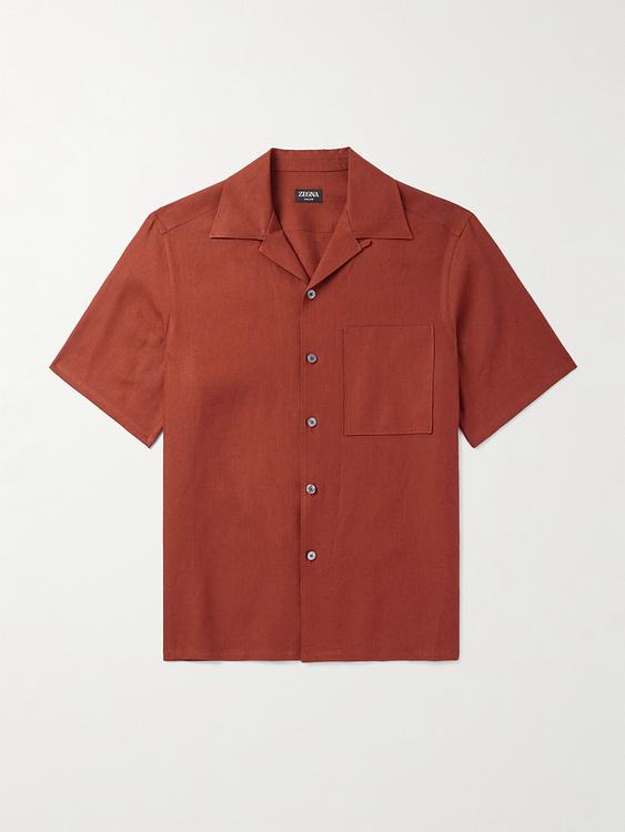 Dark red short sleeve shirt from Zegna