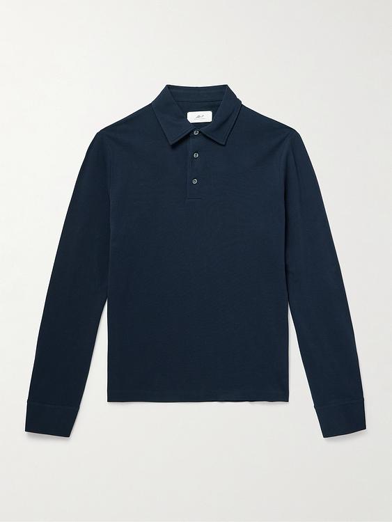 Black long sleeve polo shirt from Mr P.