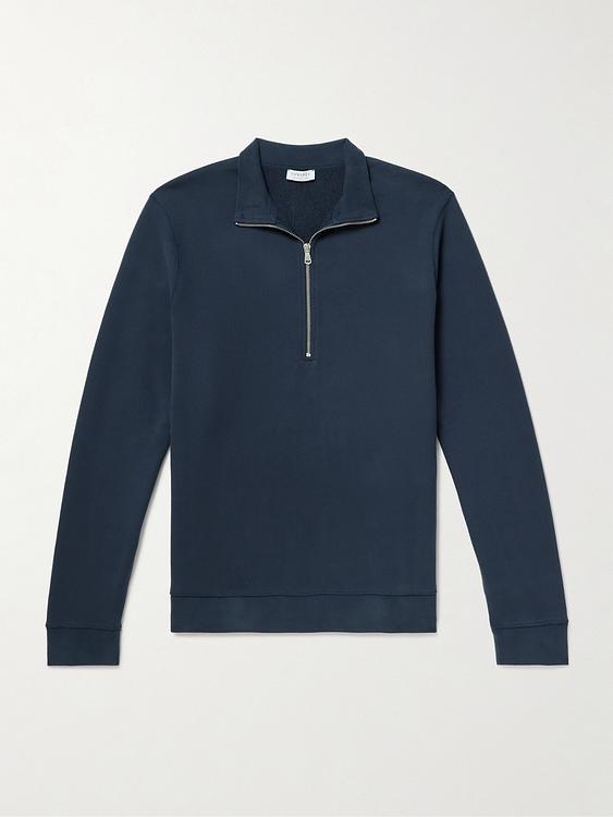 Dark blue half-zip from Sunspel