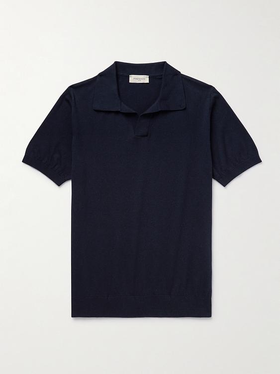 Black short sleeve polo shirt from Piacenza 1733