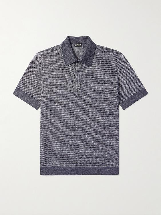 Dark grey short sleeve polo shirt from Zegna