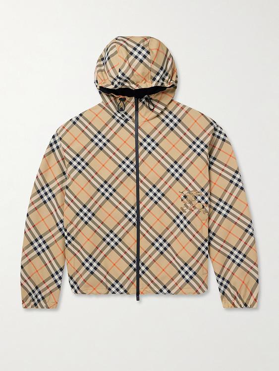 Checkered taupe casual jacket from Burberry