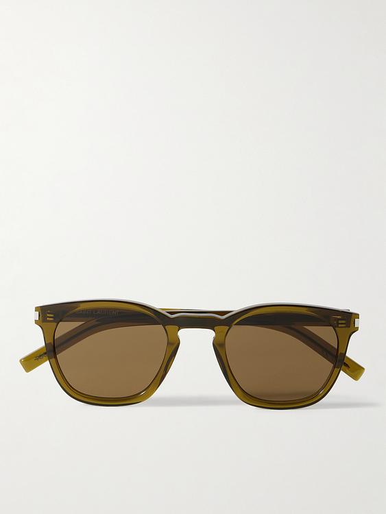 Brown d-frame sunglasses from Saint Laurent