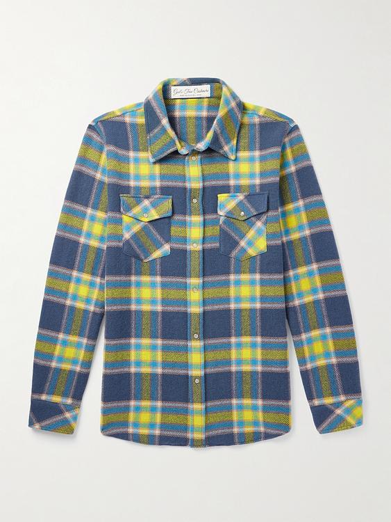 Checkered blue casual shirt from God's True Cashmere