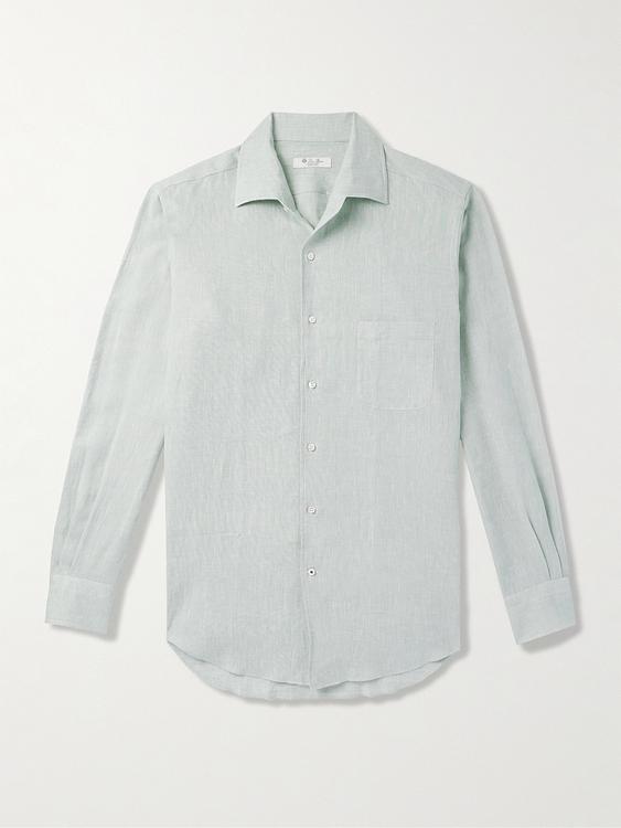 Grey linen shirt from Loro Piana