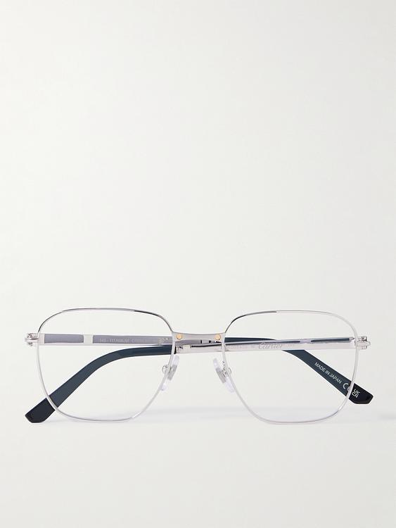 White d-frame glasses from Cartier Eyewear