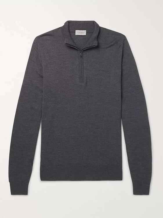 Dark grey half-zip from John Smedley