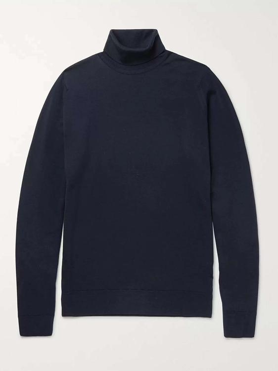 Black turtleneck from John Smedley