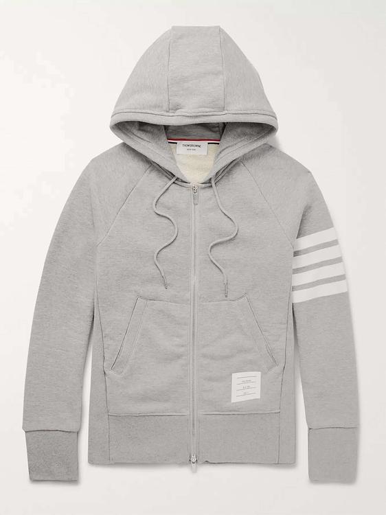 Grey hooded sweatshirt from Thom Browne