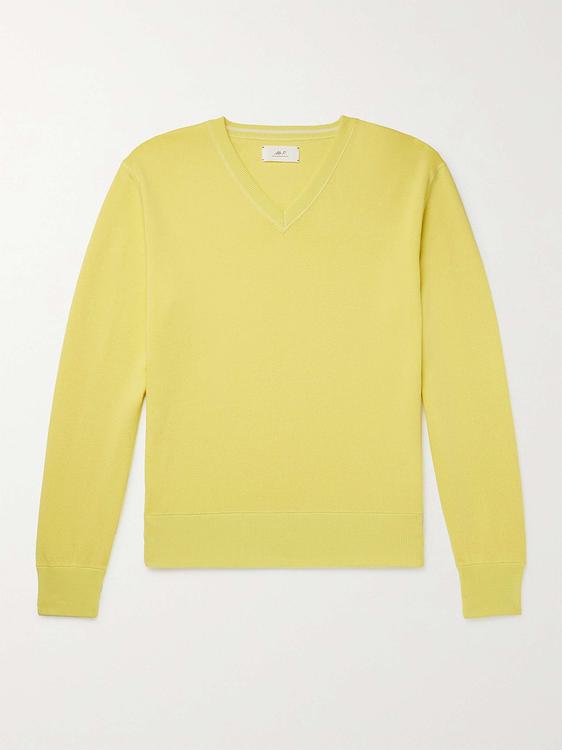Yellow v-neck sweater from Mr P.