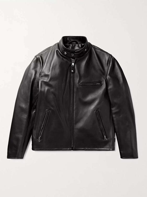 Black leather jacket from Schott