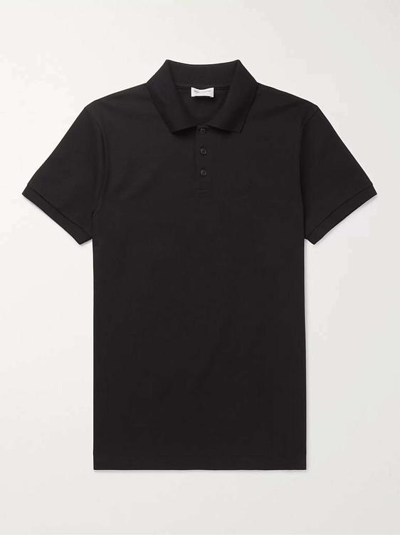 Black short sleeve polo shirt from Saint Laurent