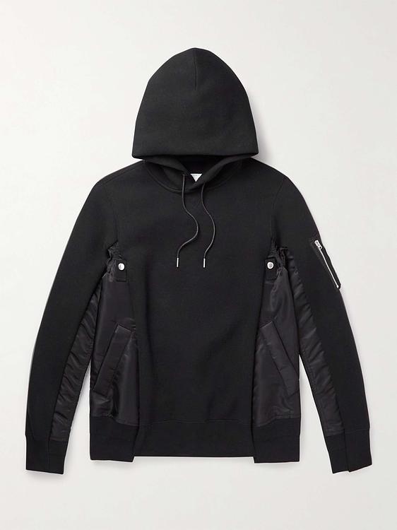 Black hooded sweatshirt from Sacai