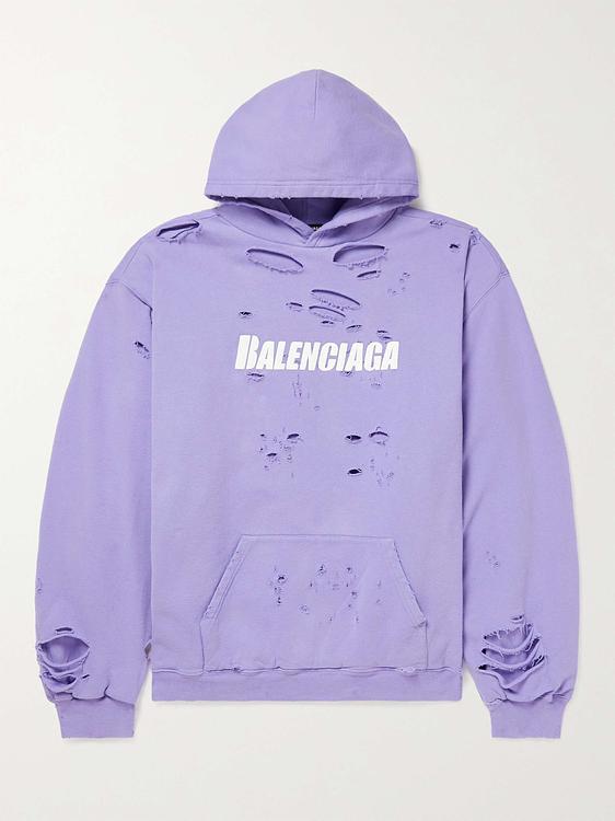 Print light purple hooded sweatshirt from Balenciaga
