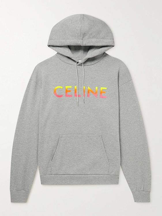 Print grey hooded sweatshirt from Celine Homme