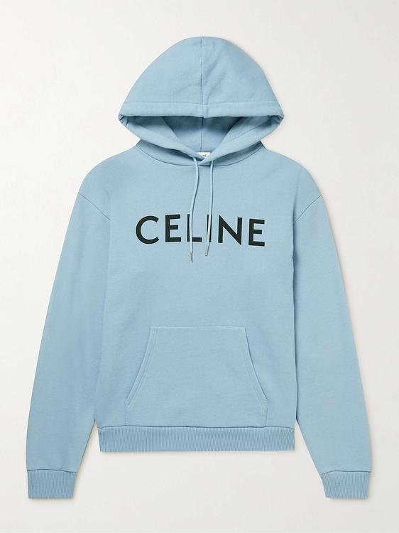 Print light blue hooded sweatshirt from Celine Homme